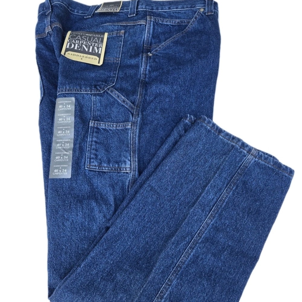 Saddlebred Carpenter Cowboy Jeans 40x33 Loose Fit Blue Medium Wash Denim NWT
